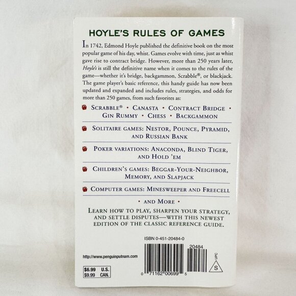 Hoyle's Rules Of Games Paperback Informative Fun Revised & Updated 2001 - Picture 3 of 5